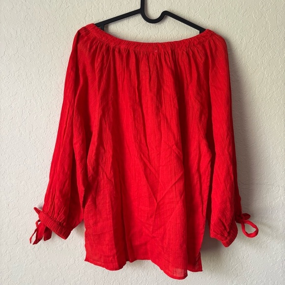 Cleobella | Women's Boho Flowy 100% Organic Cotton Rylan Top Size Small Red - Picture 12 of 12